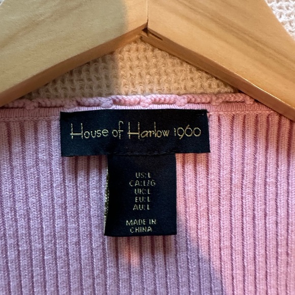 House of Harlow 1960 Pink Fitted Ribbed Blouse - Picture 6 of 6
